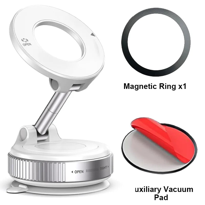 Veltrixa™ Ultra-Grip Mechanical Vacum Magnetic Phone Mount – 360° Rotation, Zero-Vibration | Universal Fit