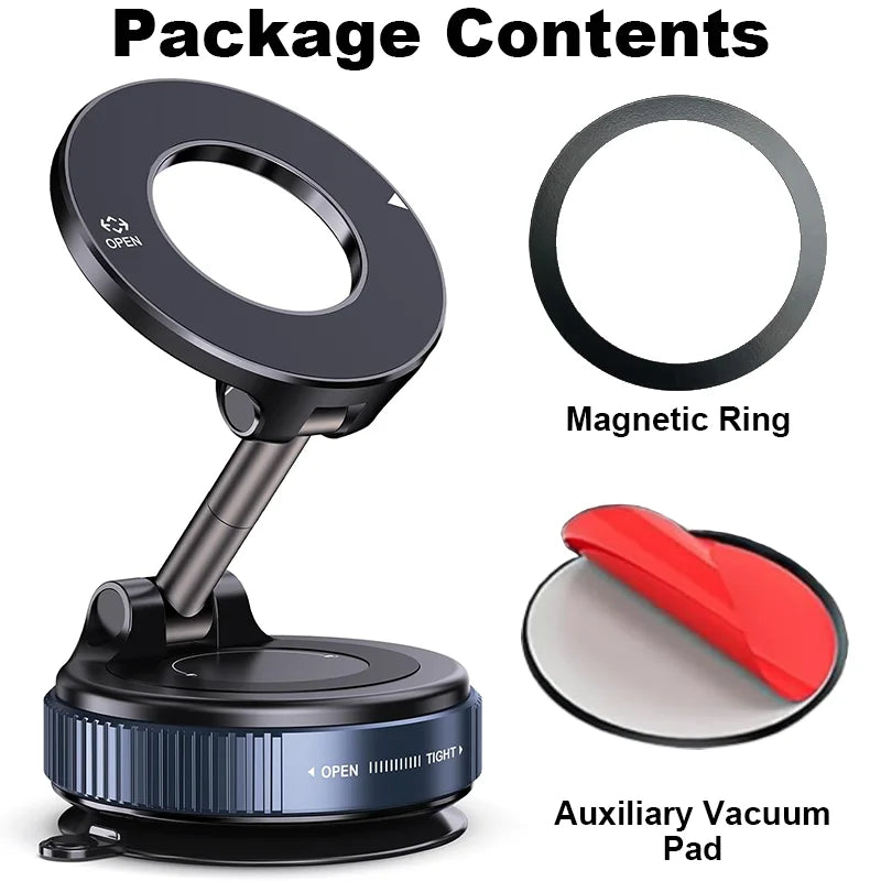 Veltrixa™ Ultra-Grip Mechanical Vacum Magnetic Phone Mount – 360° Rotation, Zero-Vibration | Universal Fit