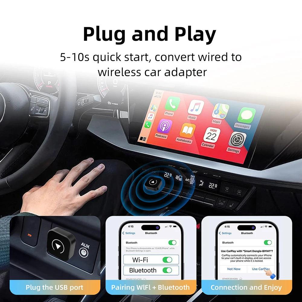 Wireless CarPlay & Android Auto Adapter | Veltrixa™ Link