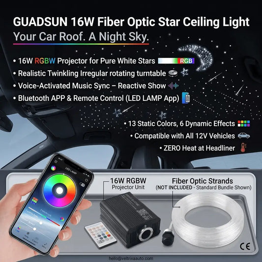 GUADSUN 16W Fiber Optic Star Ceiling – RGBW, Music Sync