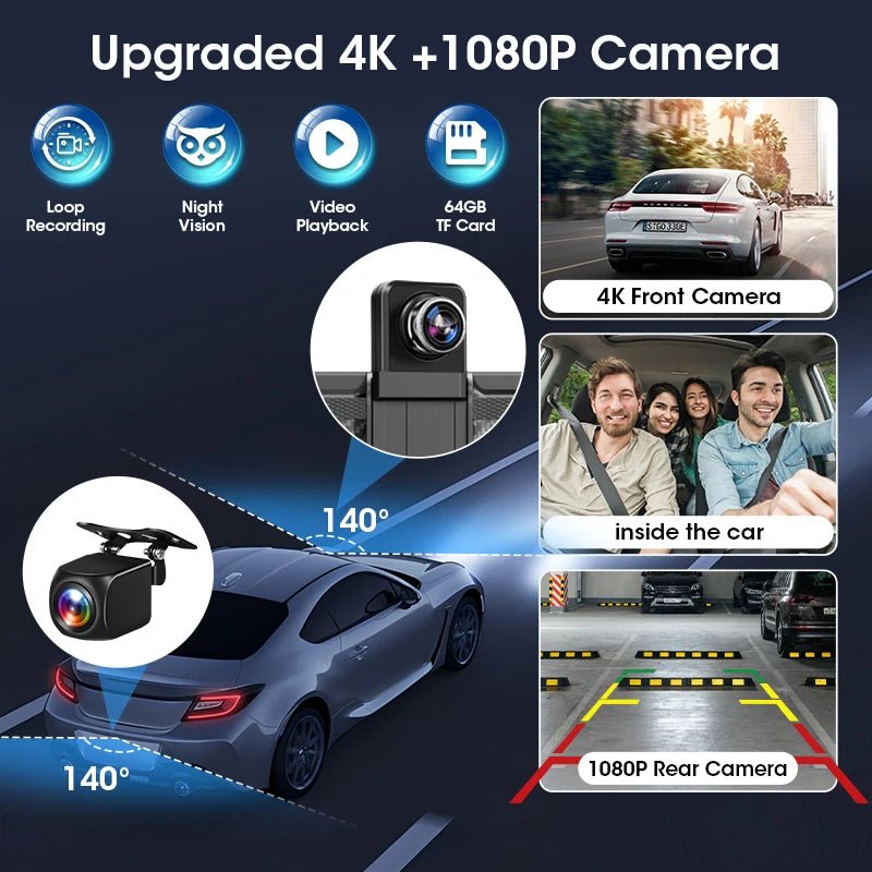 Veltrixa™ 11.3" Wireless CarPlay & Android Auto Screen with 4K Dashcam – Plug-In Dashboard Display | Universal Car Fit - Veltrixa Auto