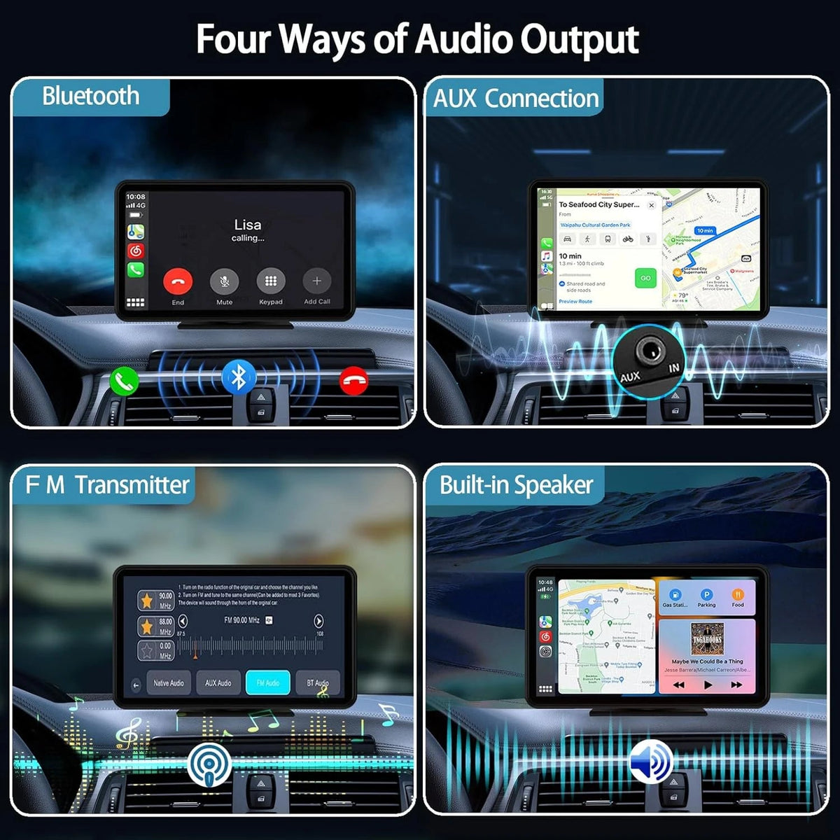 Veltrixa™ 7" Wireless CarPlay & Android Auto Screen – Plug-In Dashboard Display | Universal Car Fit - Veltrixa Auto
