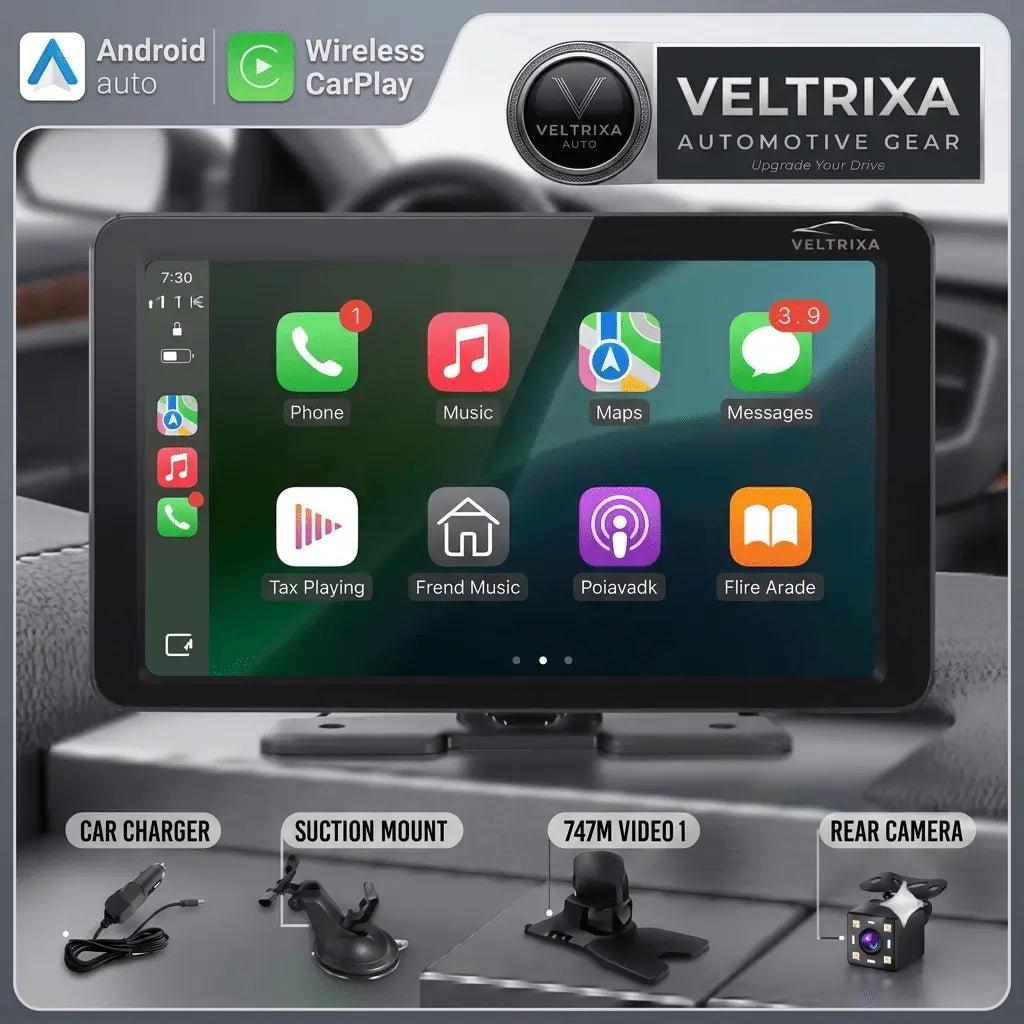 Veltrixa™ 7" Wireless CarPlay & Android Auto Screen | Universal Fit