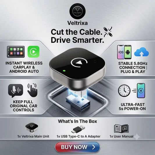 Wireless CarPlay & Android Auto Adapter | Veltrixa™ Link